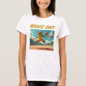 バスケットボールカエル女子の白Tシャツでのゲーム Tシャツ (正面)