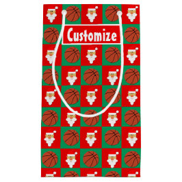 バスケットボールカスタムのクリスマス選手の名前Santa スモールペーパーバッグ