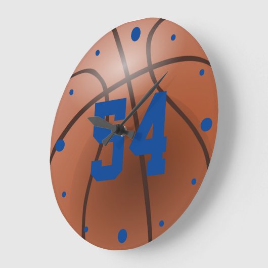 バスケットボールカスタムの番号 ラージ壁時計 (傾斜)