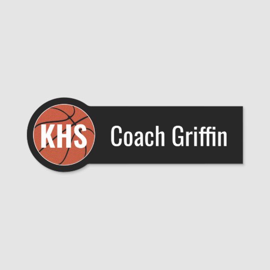 バスケットボールカスタムコーチ/プレイヤー名/番号と色 名札 (正面)