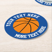 バスケットボールカスタムスポーツコースター ラウンドペーパーコースター (アングル)