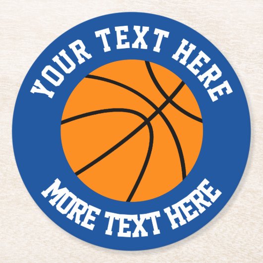 バスケットボールカスタムスポーツコースター ラウンドペーパーコースター (正面)