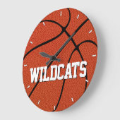 バスケットボールカスタムチーム名または文字スポーツ ラージ壁時計 (傾斜)