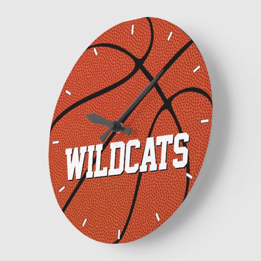バスケットボールカスタムチーム名または文字スポーツ ラージ壁時計 (傾斜)