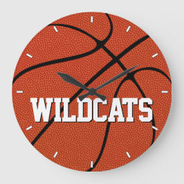 バスケットボールカスタムチーム名または文字スポーツ ラージ壁時計