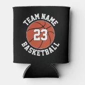 バスケットボールカスタムチーム名&選手ナンバスポーツ 缶クーラー (正面)