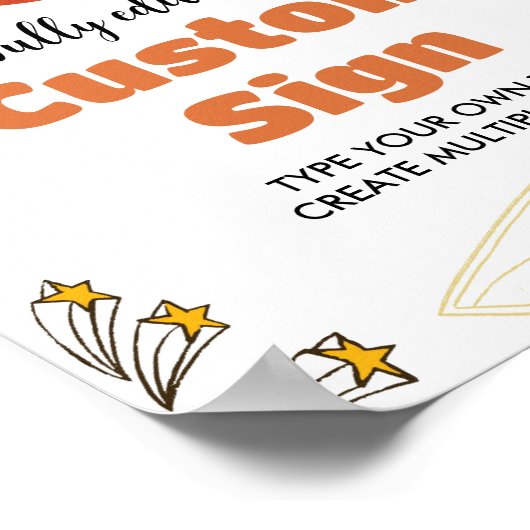 バスケットボールカスタムテーブルサイン誕生日ベビーシャワー ポスター (角)