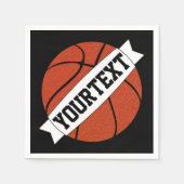 バスケットボールカスタムパーティーチーム名または文字スポーツ スタンダードカクテルナプキン (正面)