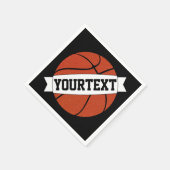バスケットボールカスタムパーティーチーム名または文字スポーツ スタンダードカクテルナプキン (角)