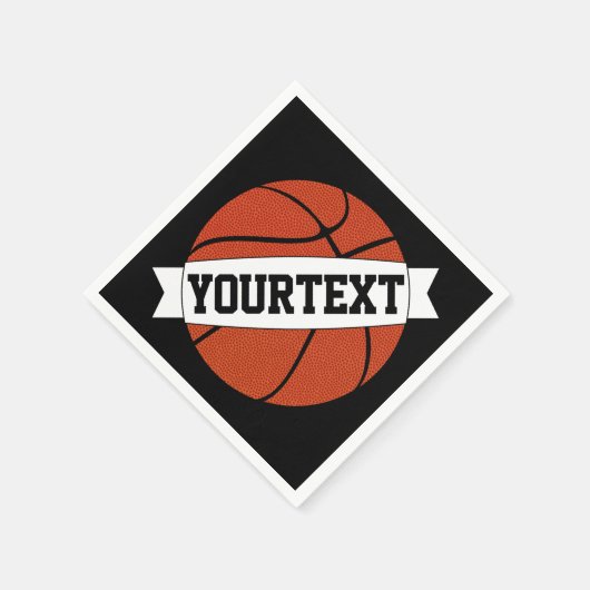 バスケットボールカスタムパーティーチーム名または文字スポーツ スタンダードカクテルナプキン (角)