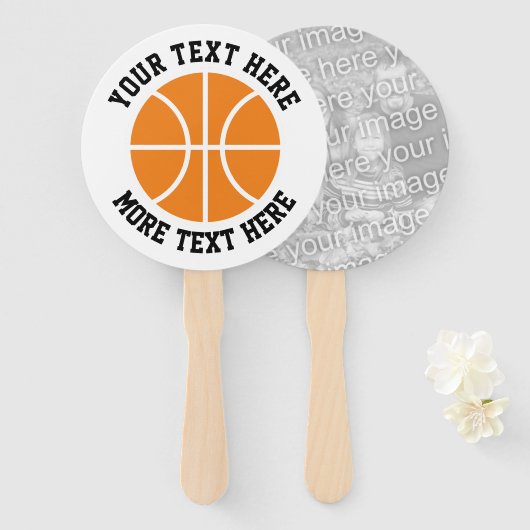 バスケットボールカスタム卒業式パーティーのフォトハンドファン ハンドファン (正面&裏面)