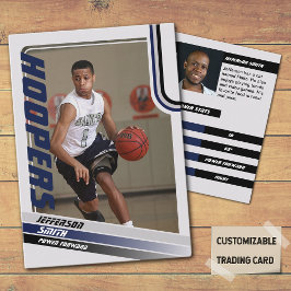 バスケットボールカスタム選手のトレーディングカードブラックブルー コーリングカード