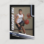 バスケットボールカスタム選手のブラックトレーディングカードブルー コーリングカード (正面)