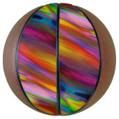 バスケットボールカラフルのデジタルアートの飛び散り バスケットボール (縦)