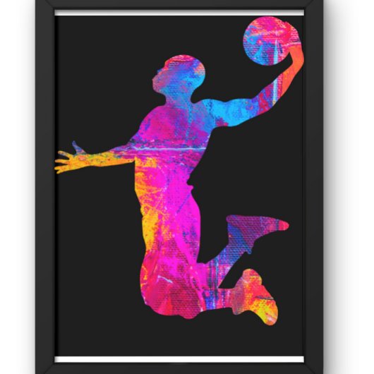 バスケットボールカラフル選手のシルエット パーカ