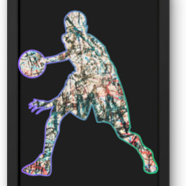 バスケットボールカラフル選手のシルエット パーカ