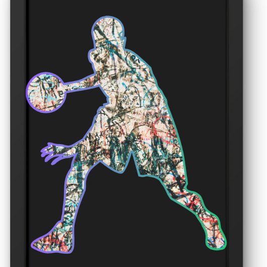 バスケットボールカラフル選手のシルエット パーカ