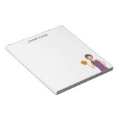 バスケットボールガールイラストレーションカスタム&タイトル ノートパッド (アングル)