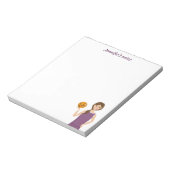 バスケットボールガールイラストレーションカスタム&タイトル ノートパッド (回転)