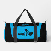 バスケットボールガールプレーヤー，誕生日ギフト，チーム ダッフルバッグ (正面)