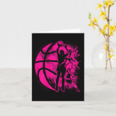 バスケットボールガール女子キッズ女子バスケットボールチーム カード (黄色い花)