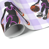 バスケットボールガール誕生日ラッピング紙 ラッピングペーパー (ロールコーナー)