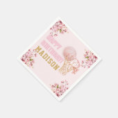 バスケットボールガール誕生日 パーソナライズされた スタンダードカクテルナプキン (角)