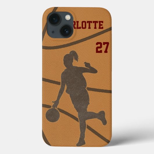 バスケットボールガールiPhone iPad iPod銀河系レーザーケース Case-Mate iPhoneケース (裏面)