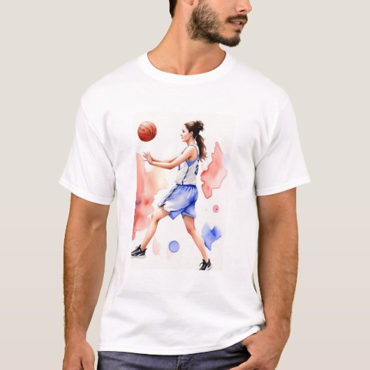 バスケットボールガールTシャツ Tシャツ (正面)