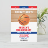 バスケットボールキッズの誕生日パーティーチケットの招待状 招待状 (スタンド正面)