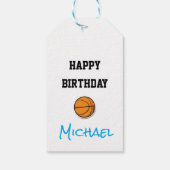 バスケットボールキッズエイジハッピーバースデー名スポーツ ギフトタグ (裏面)