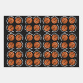 バスケットボールキッズネームスポーツハッピーバースデー ラッピングペーパーシート (正面2)