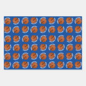 バスケットボールキッズ名スポーツメリークリスマス ラッピングペーパーシート (正面3)