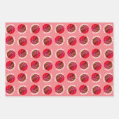 バスケットボールキッズ名ピンクスポーツクリスマス ラッピングペーパーシート (正面2)