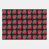 バスケットボールキッズ名ピンクスポーツクリスマス ラッピングペーパーシート (正面)