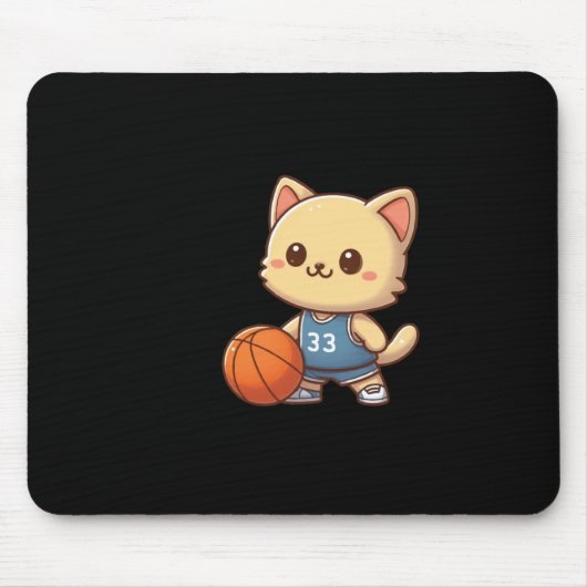バスケットボールキャットバ マウスパッド (正面)