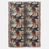 バスケットボールキャット スローブランケット (正面縦)