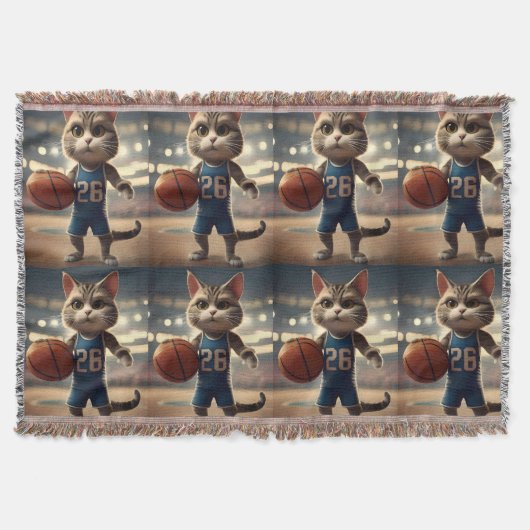 バスケットボールキャット スローブランケット (正面)