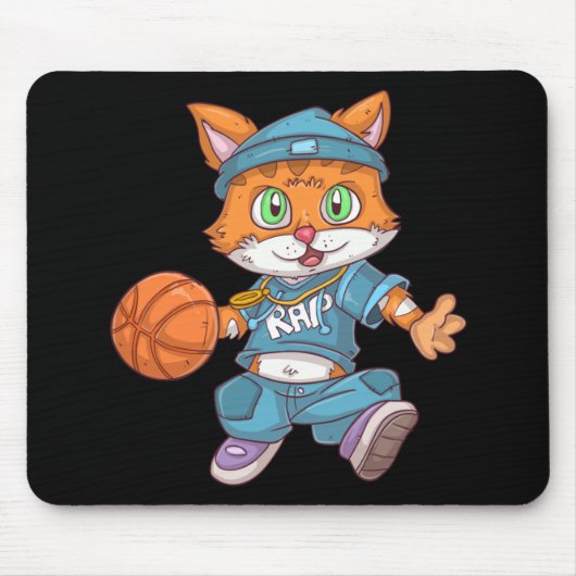 バスケットボールキャット マウスパッド (正面)