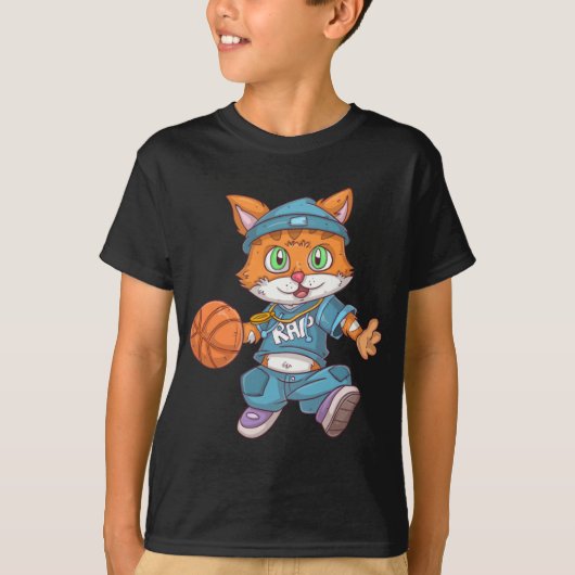 バスケットボールキャット Tシャツ (正面)