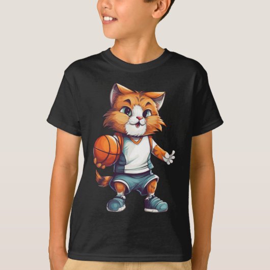バスケットボールキャット Tシャツ (正面)