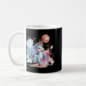 バスケットボールキュートユニコーンバスケットボールオーバースケッチA コーヒーマグカップ (左)