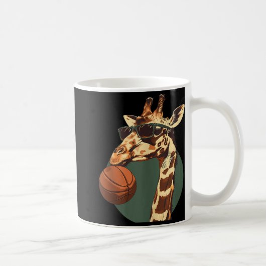 バスケットボールキリンポートレートバスケットボールラバーボール コーヒーマグカップ (右)