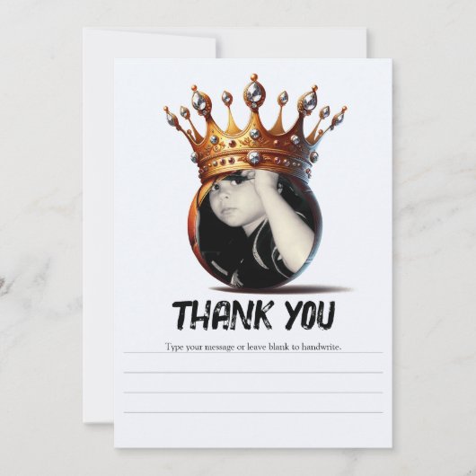 バスケットボールキング ゴールドクラウン 誕生日ありがとう 招待状 (正面)