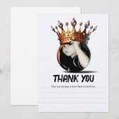 バスケットボールキング ゴールドクラウン 誕生日 ありがとう 招待状 (正面/裏面)