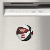 バスケットボールギフトをパーソナライズする簡単マルーンブラック マグネット (インサイチュ (食洗機))