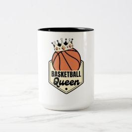 バスケットボールクイーン – コート用クラウンスポーツウェア ツートーンマグカップ