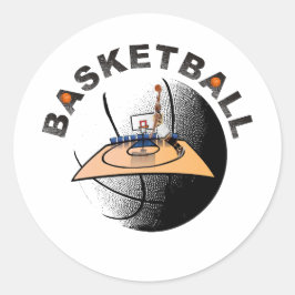 バスケットボールクラシックラウンドステッカー ラウンドシール