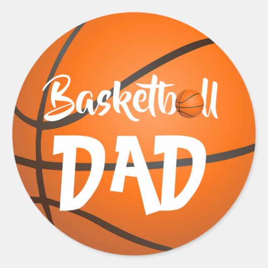 バスケットボールクラシックラウンドステッカー ラウンドシール (正面)