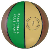 バスケットボールクラブ名ロゴグリーン金ゴールドまたは任意の色 バスケットボール (縦)